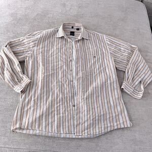 Haupt Button Down Long Sleeve Dress Shirt Striped Size Medium